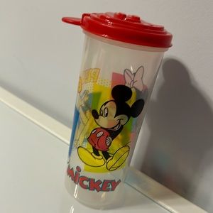 Vintage Walt Disney Tupperware Canister with Lid Mickey Minnie Pluto Graphics